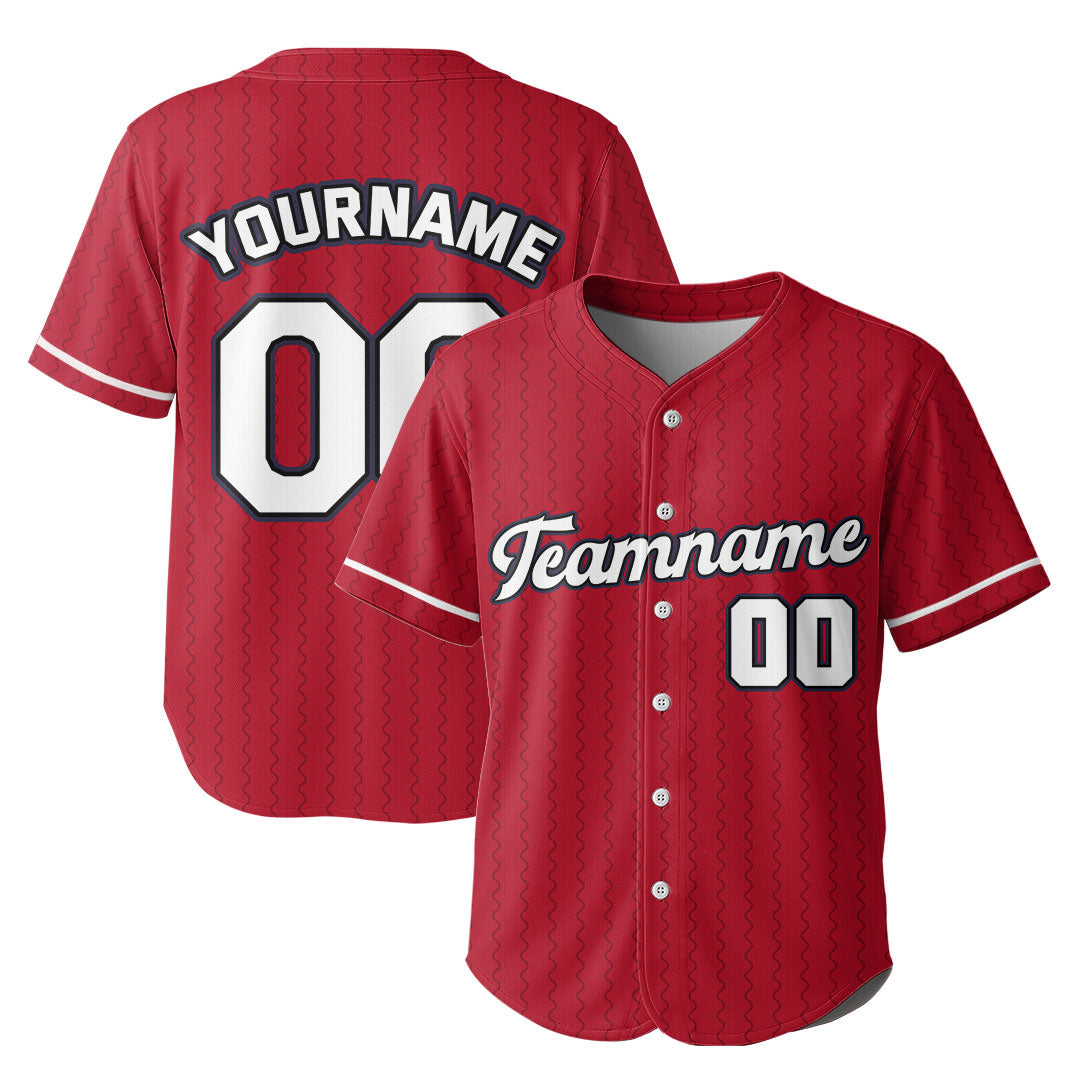 Custom Baseball Jersey with Cream Red Blue Color