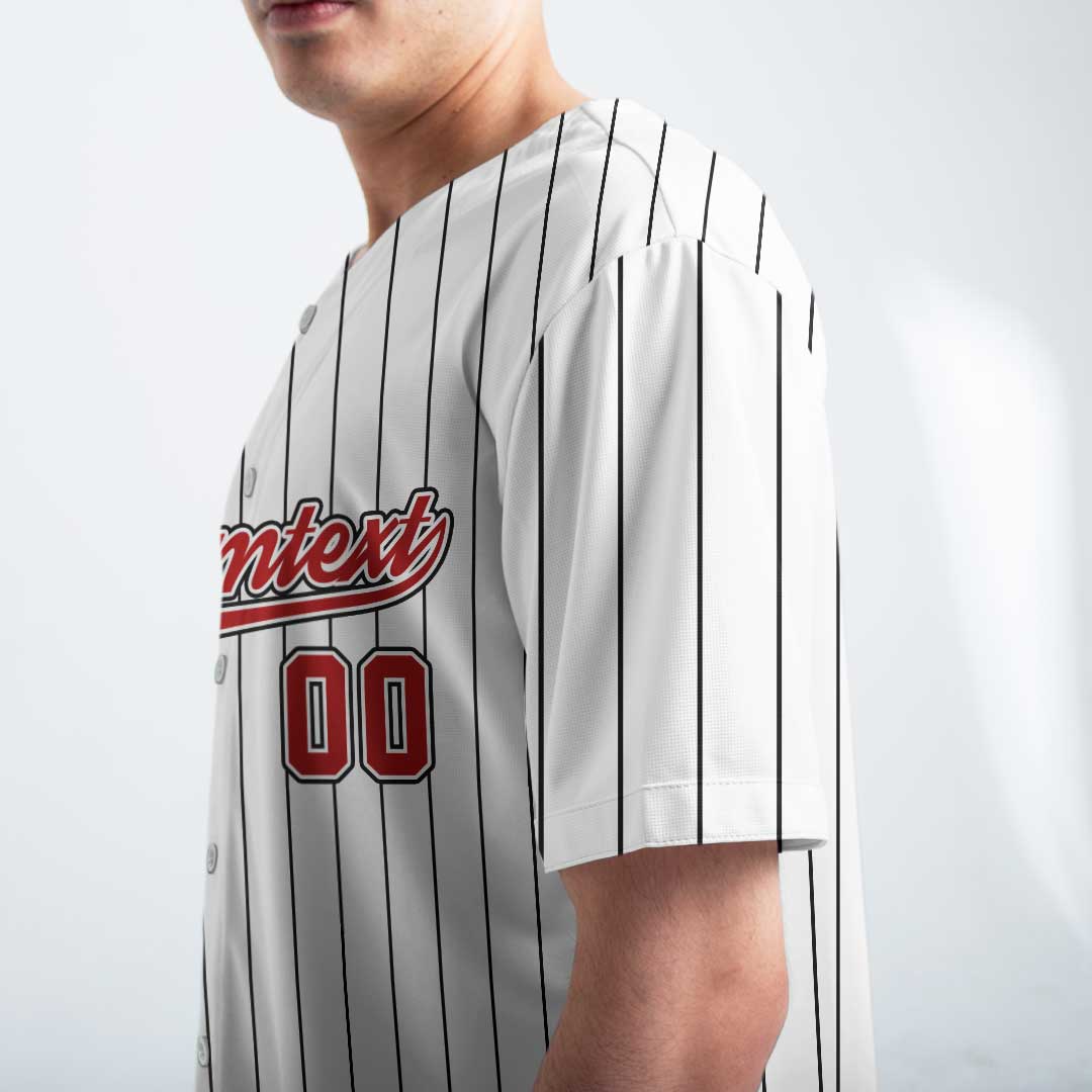 Nothing Is As Precious As Baseball - Custom White with Black Stripes Baseball Jersey