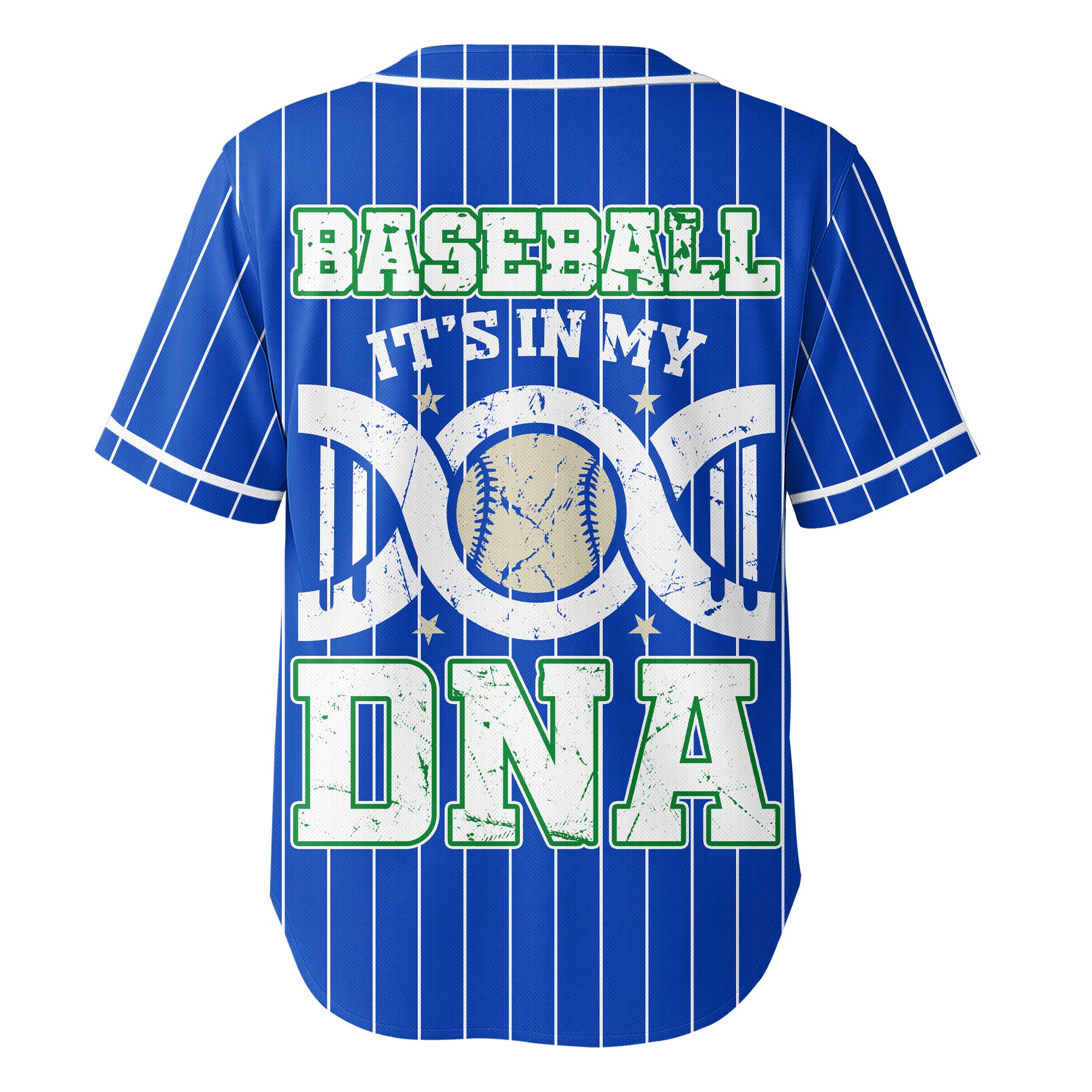 Baseball Is In My DNA - Custom Blue White Baseball Jersey