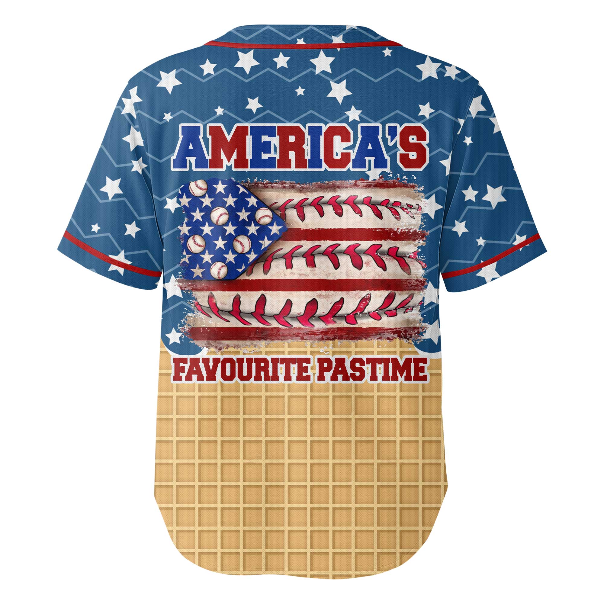 America's Favourite Pastime - Custom 4th Of July Ice Cream Baseball Jersey