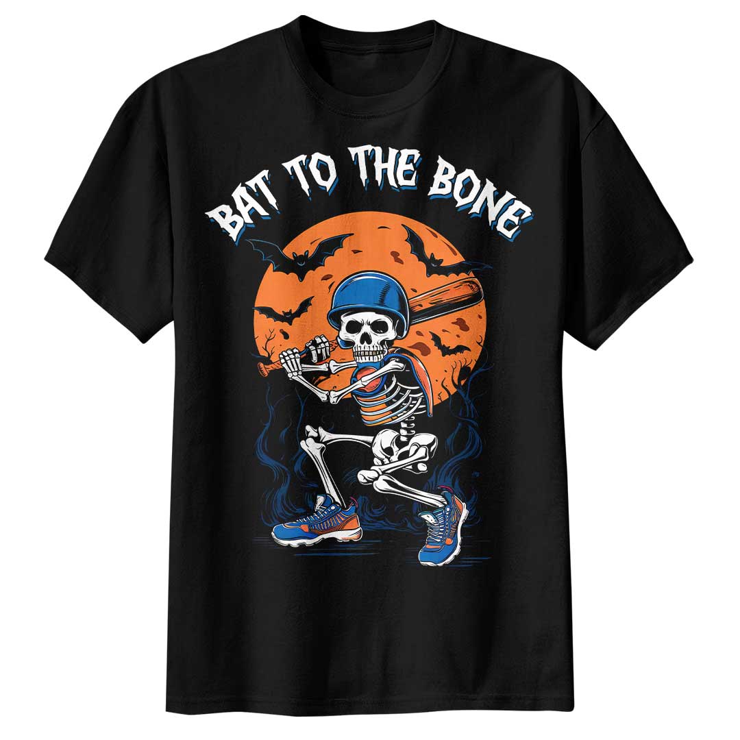 Bat To The Bone Black White Baseball Halloween T-Shirt