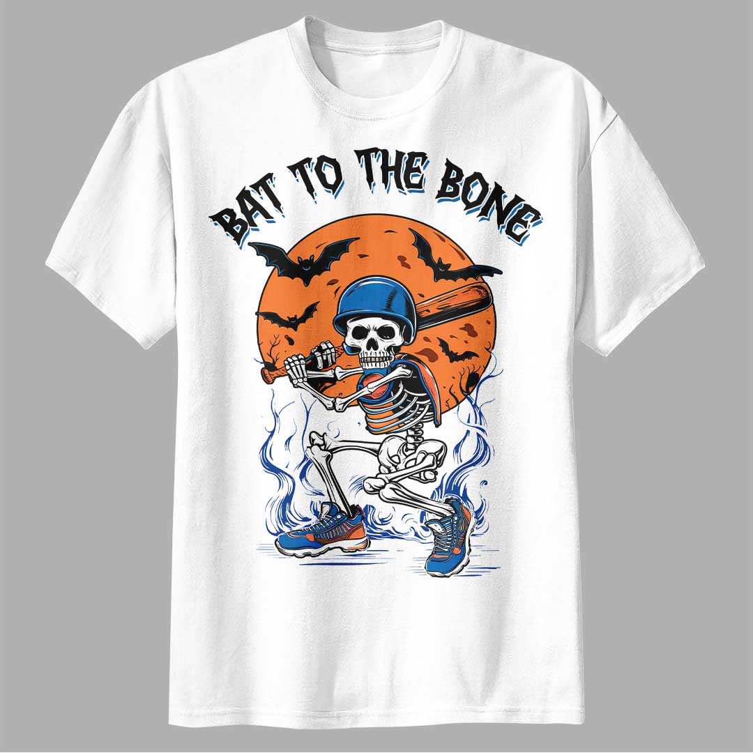Bat To The Bone Black White Baseball Halloween T-Shirt
