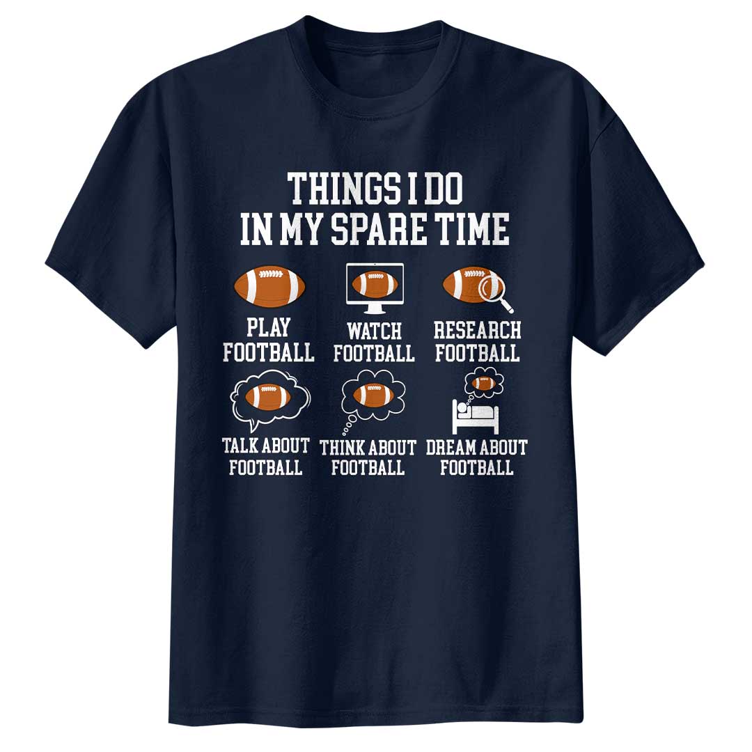 Things I Do In My Spare Time - Navy and Grey Football Tshirt