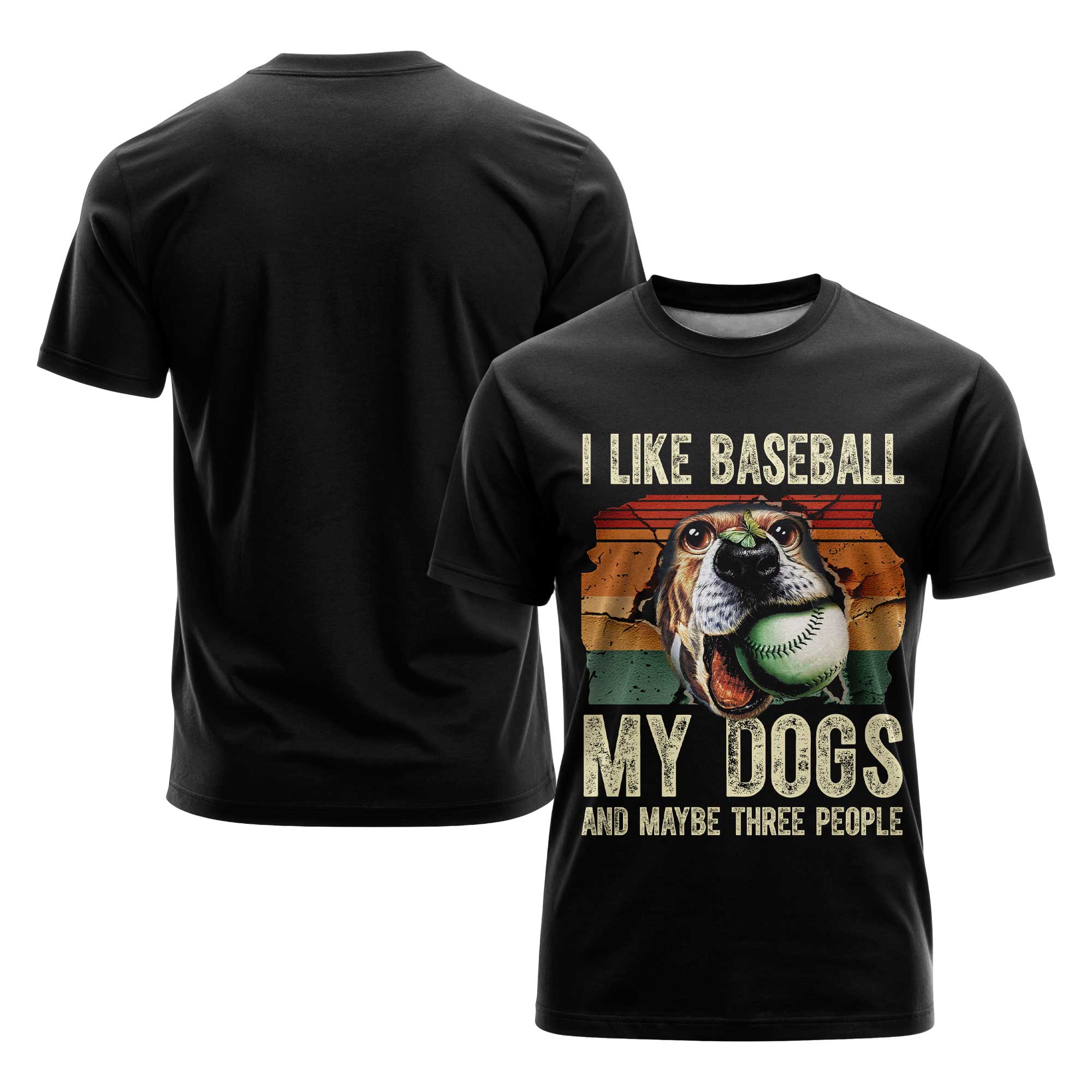 I like baseball, my dogs and maybe three people Baseball Tshirt for Baseball Lover