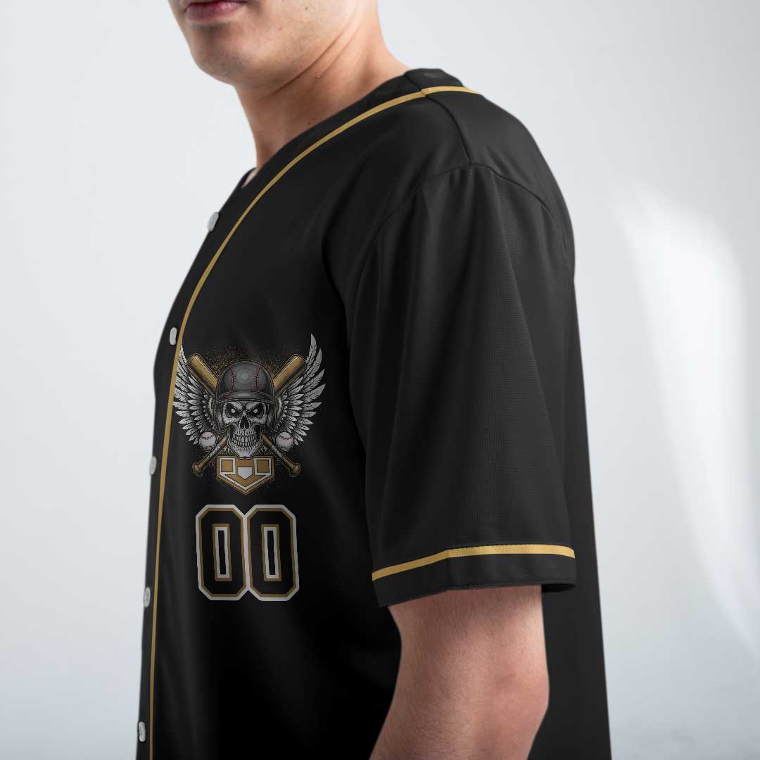 Real Papas Play Baseball - Custom Black Baseball Jersey