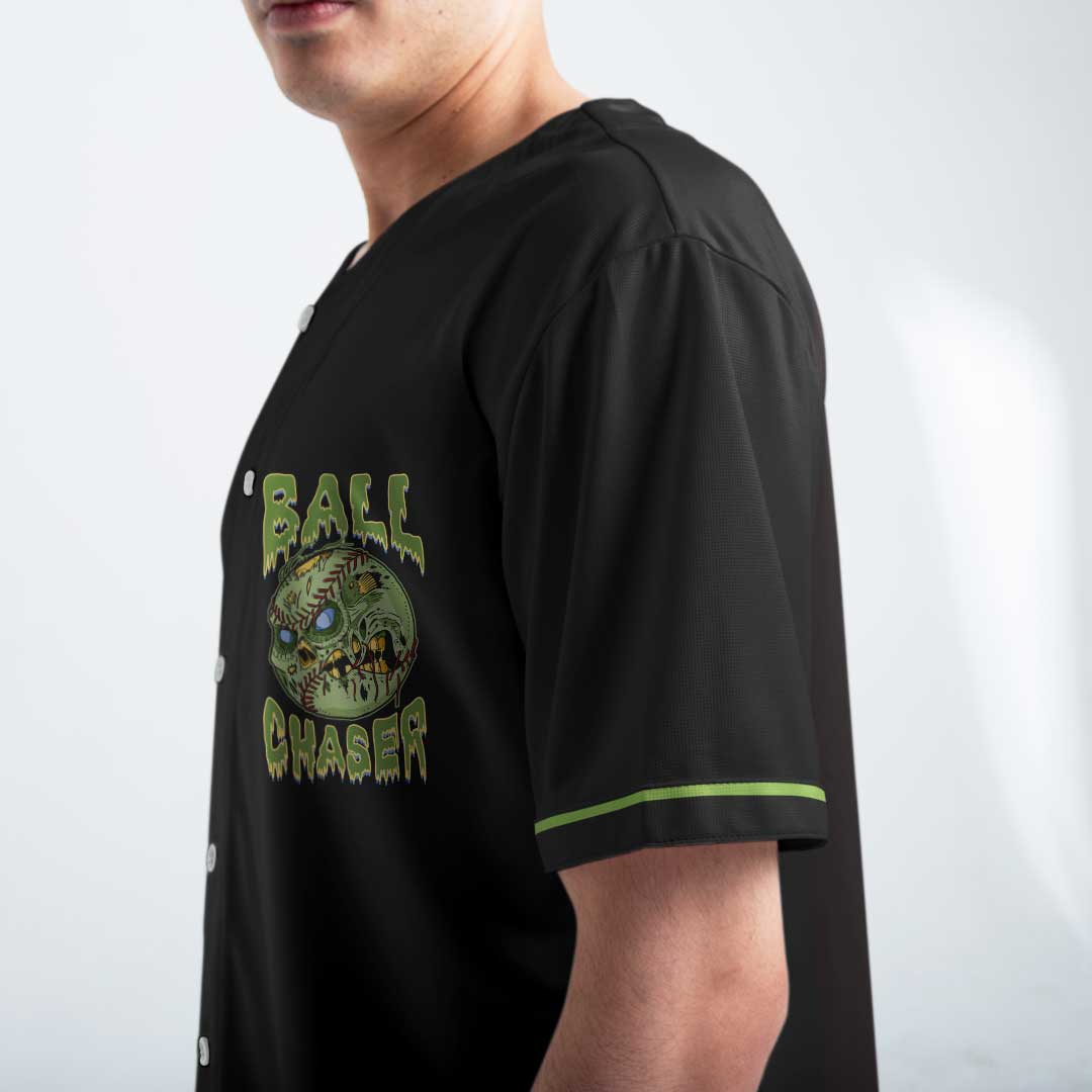 Chase The Undead - Custom Black Halloween Baseball Jersey