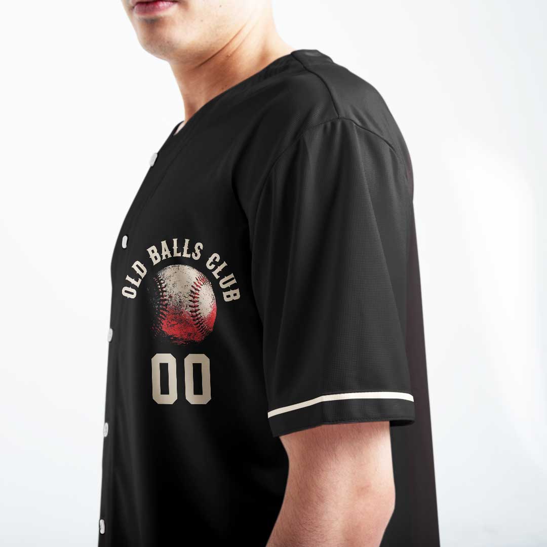 Grumpy Old Baseball Man Club - Custom Black Baseball Jersey