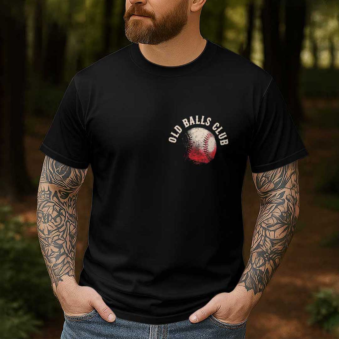 Grumpy Old Baseball Man Club - Two Sided Baseball T-Shirt
