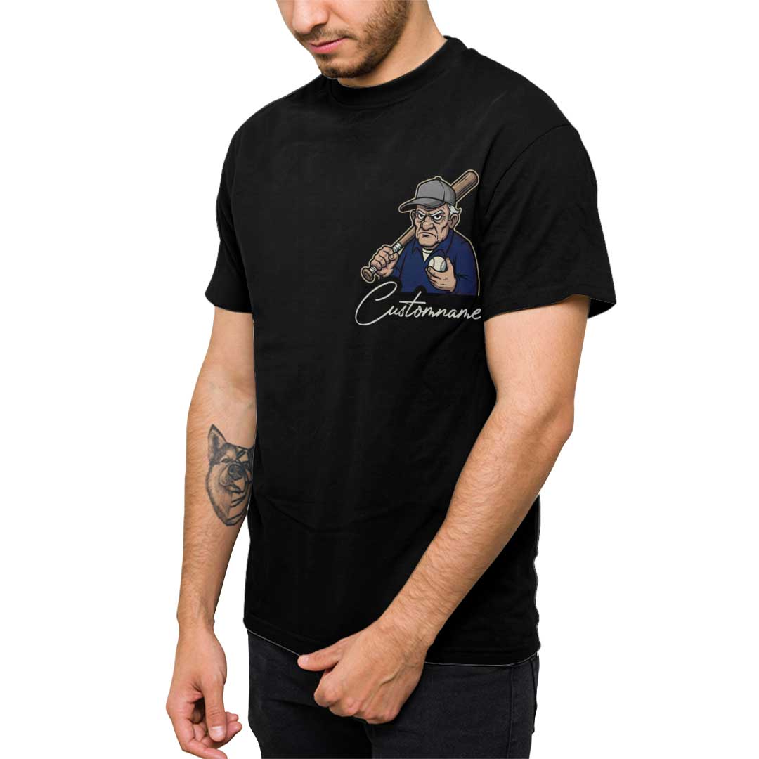 MVP Means Most Valuable Papa - Black Grey Two Sided Baseball T-Shirt