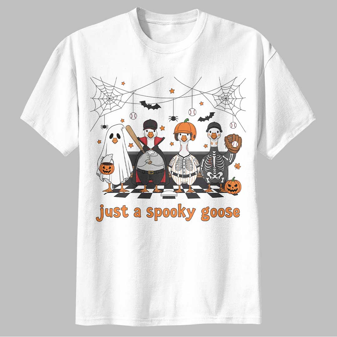 Just A Spooky Goose Baseball Halloween T-Shirt