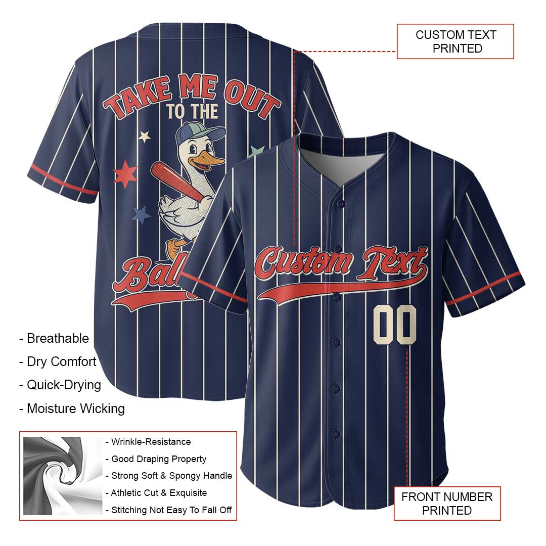 Take Me Out To The Ball Game - Custom Navy Baseball Jersey