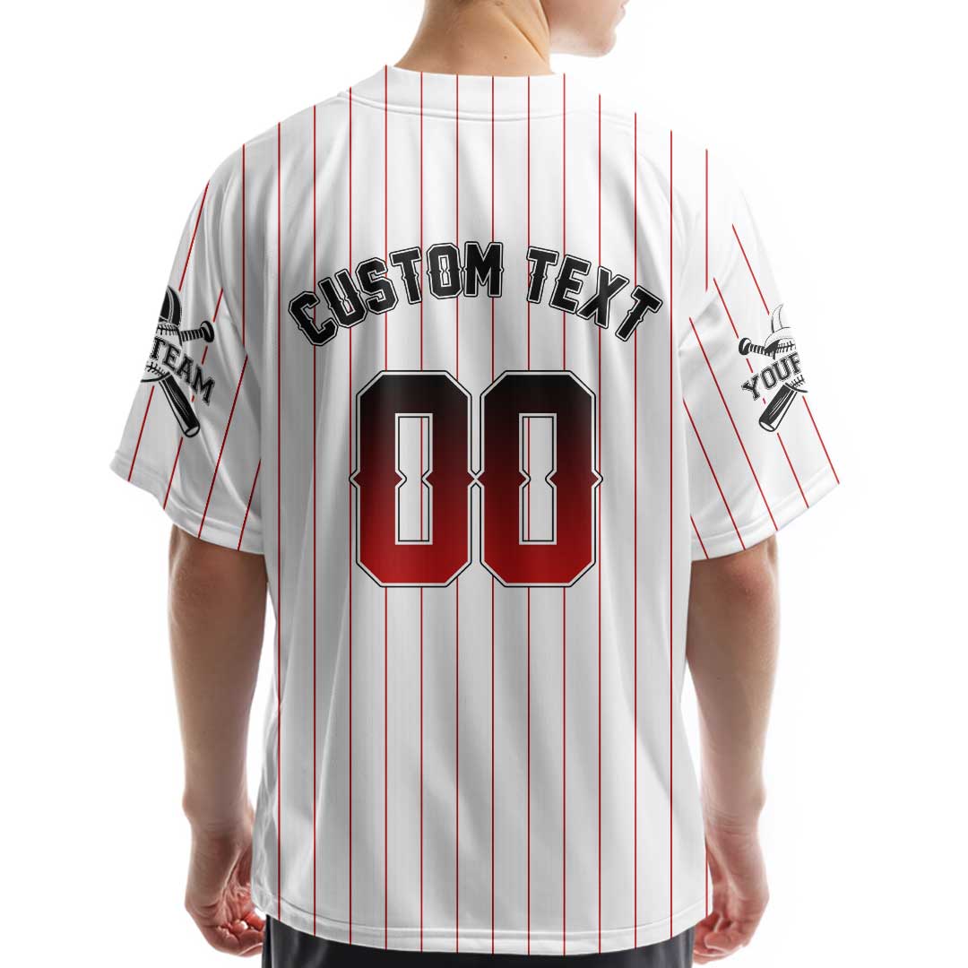 Baseball St. Louis State Series - Custom White with Red Stripes Baseball Jersey