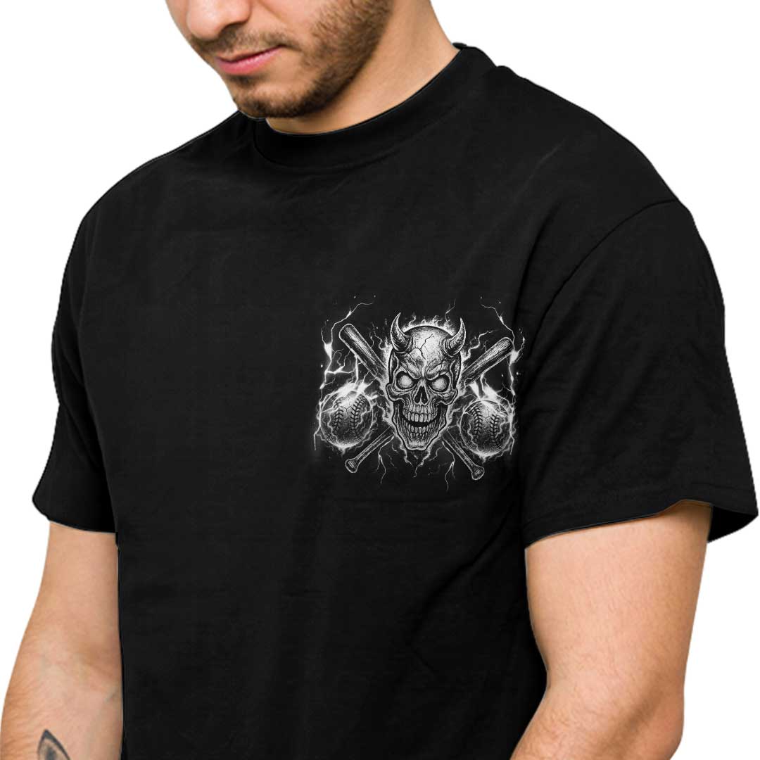 Bat Flips Are For Kids - Black Baseball Skull Baseball T-Shirt