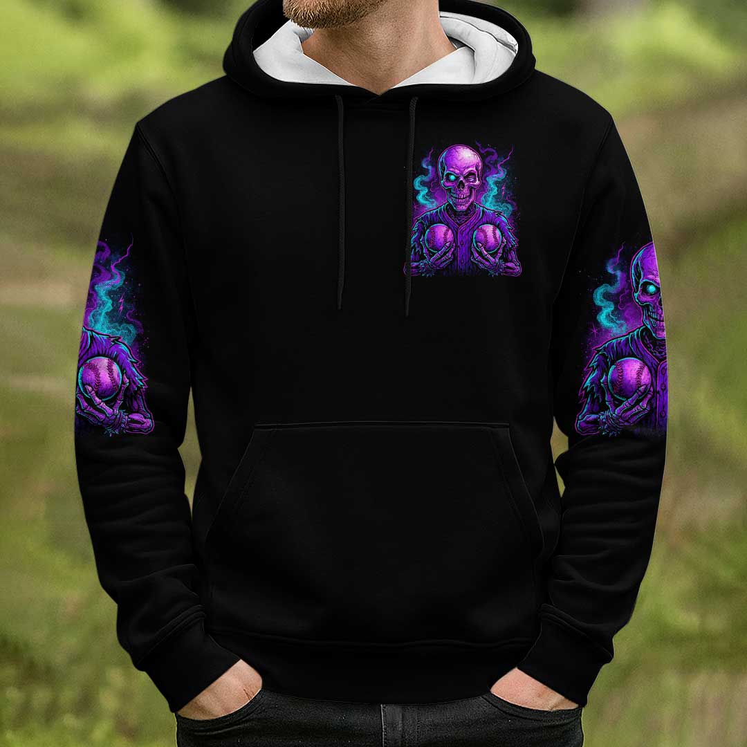No Balls No Game - Custom Black Skull Baseball Hoodie