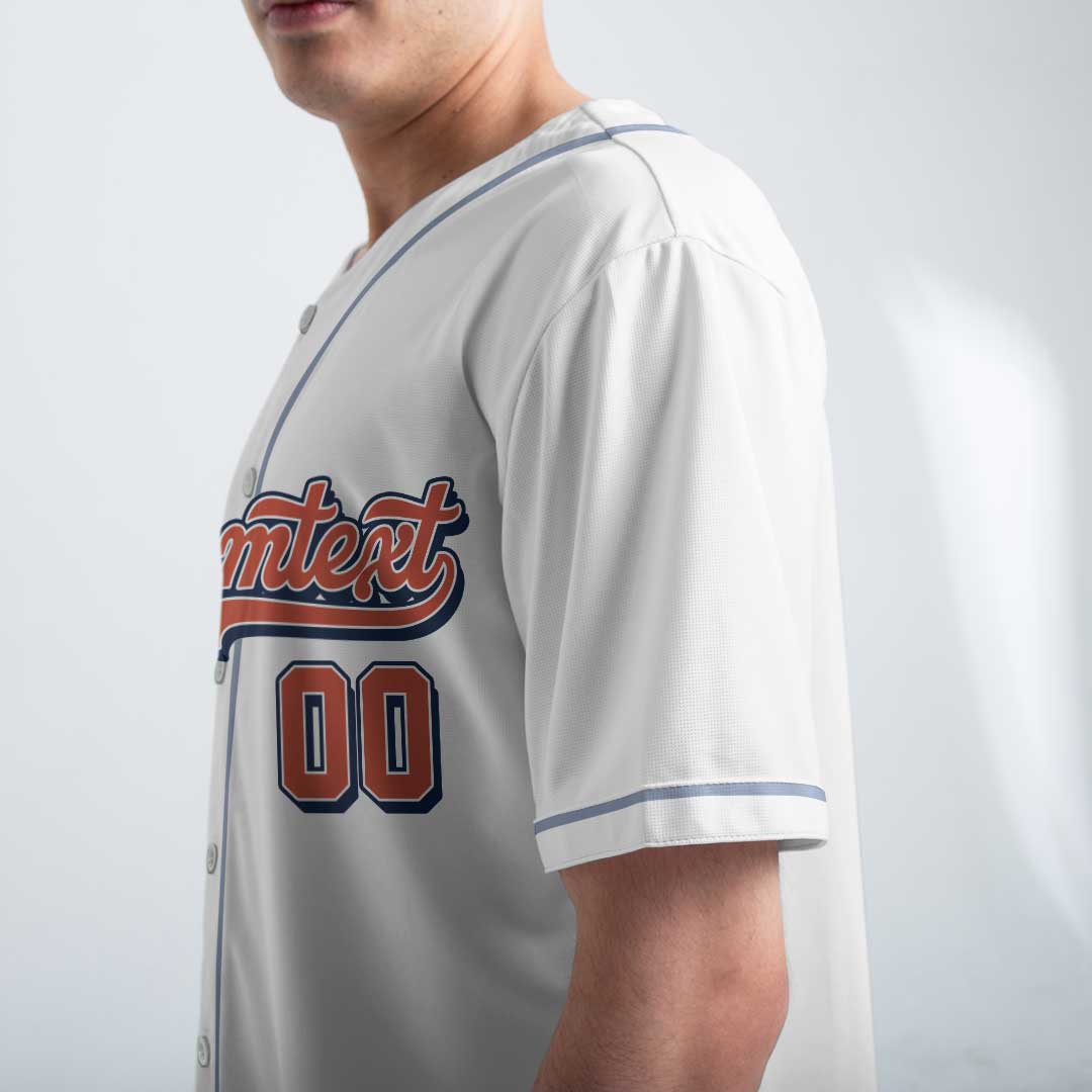 Hot Doggin' To Home Plate - Custom Groovy White Baseball Jersey