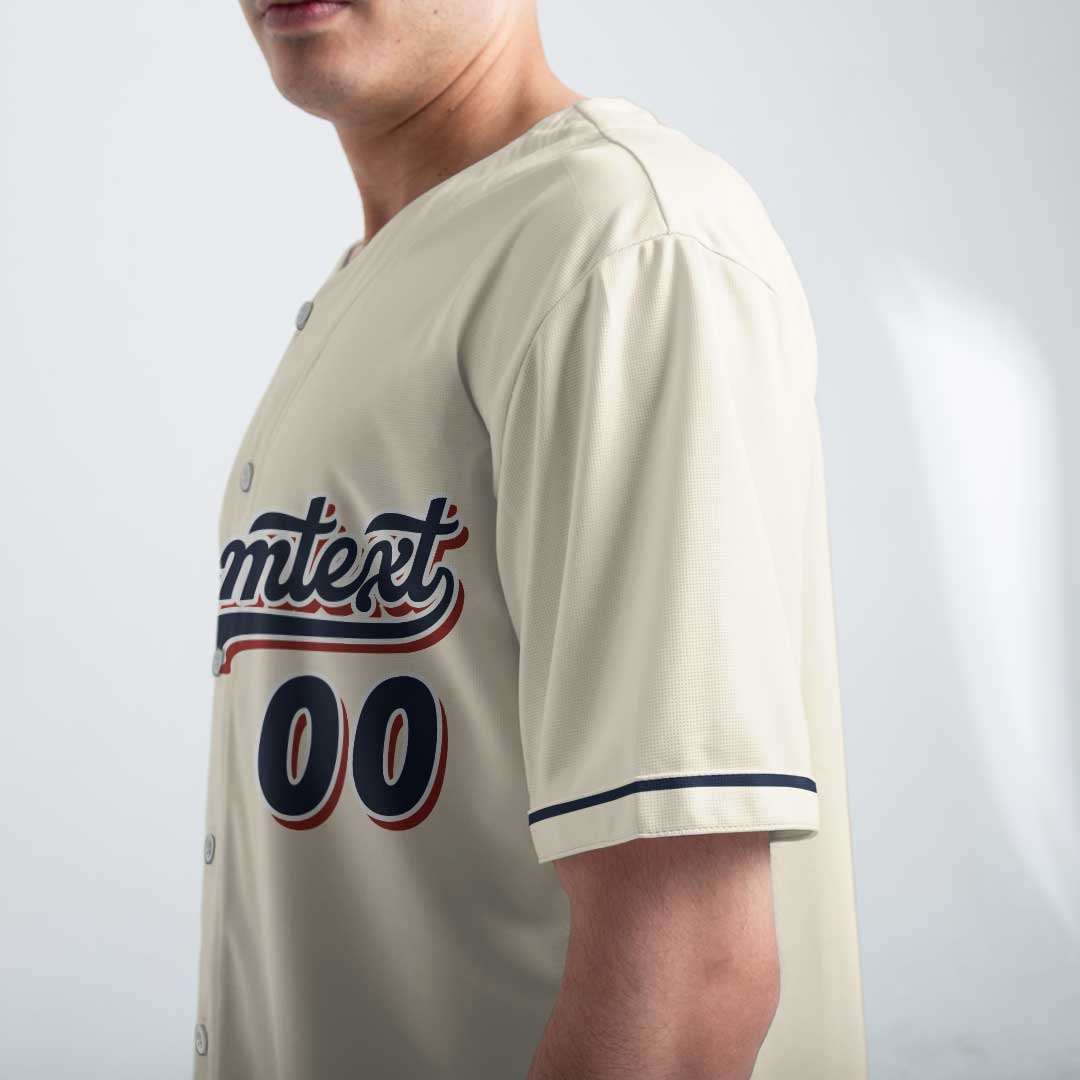 Hey Batter Batter Swing - Custom Groovy Cream Baseball Jersey