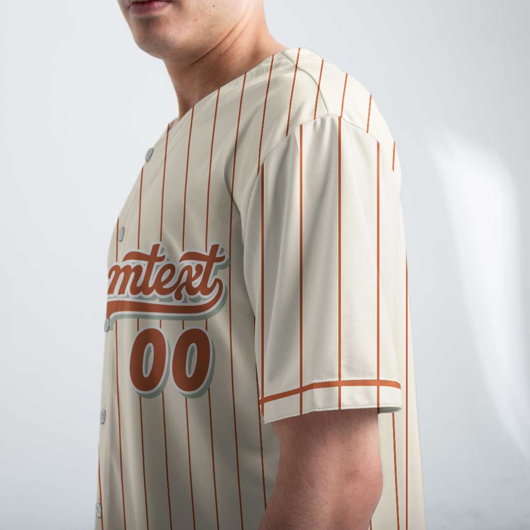 Bat, Ball and Burger Bliss - Custom Groovy Cream Baseball Jersey