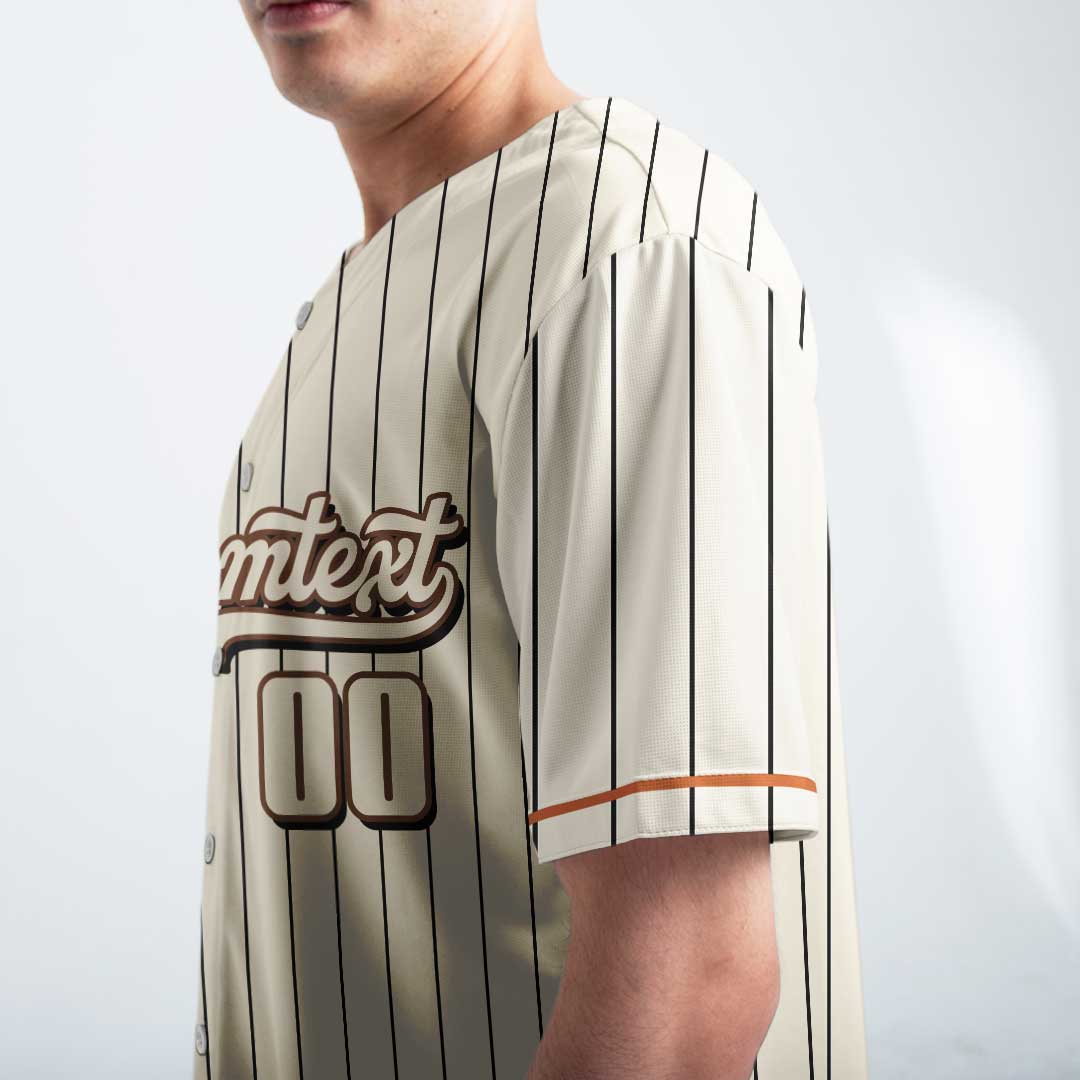Extra Innings Extra Cheese - Custom Groovy Cream Baseball Jersey