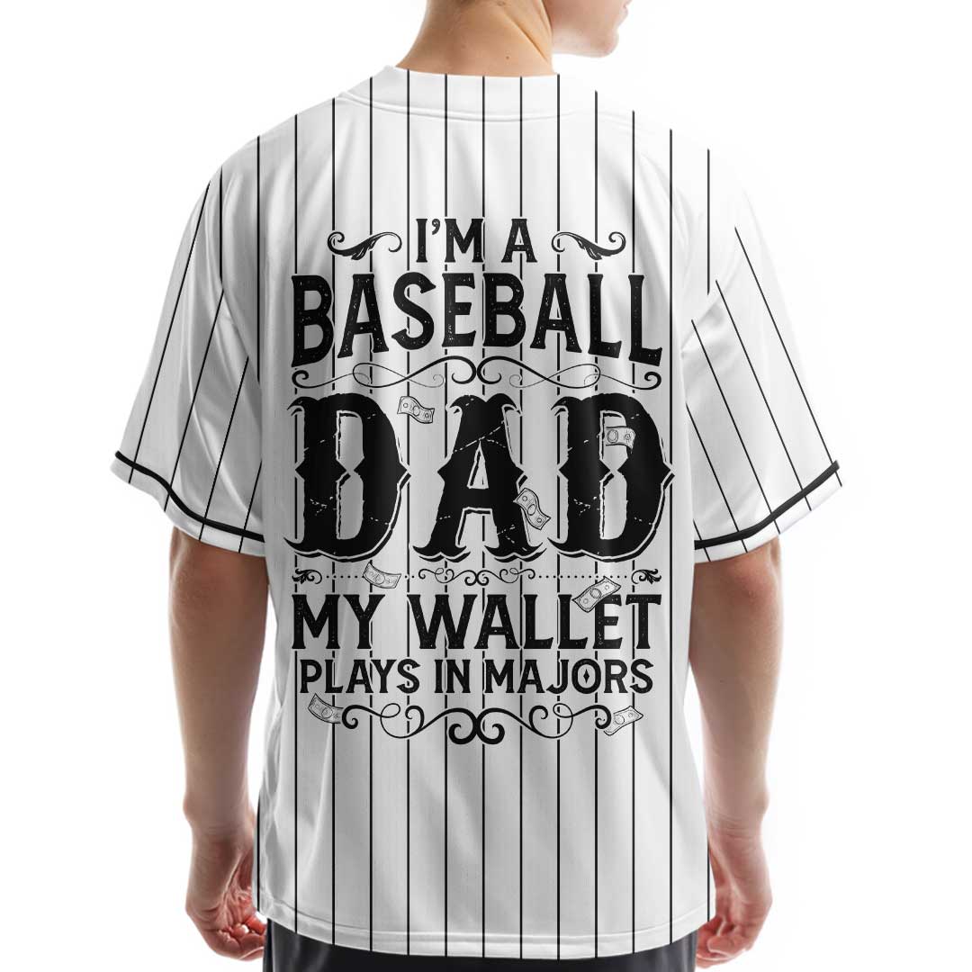 My Wallet Plays In Majors - Custom Black Baseball Jersey