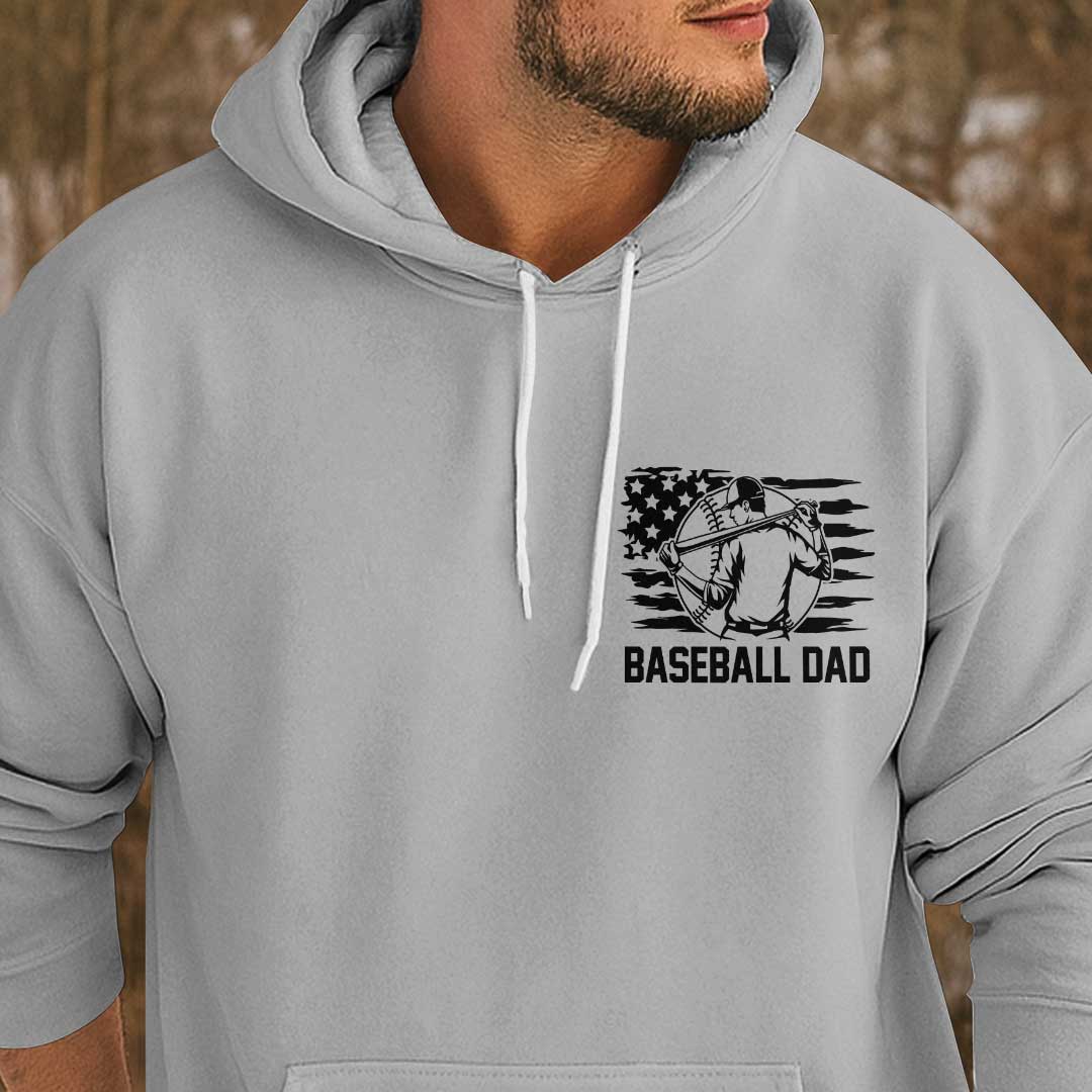 Real Men Raise Ballers - Navy and Grey Dad Baseball Hoodie