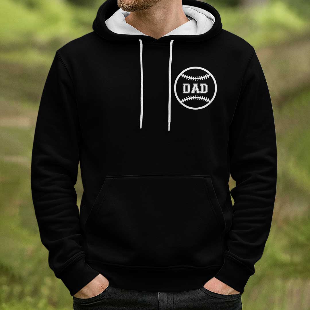 My Therapy Is Watching My Son Play Baseball - Black and Grey Dad Baseball Hoodie