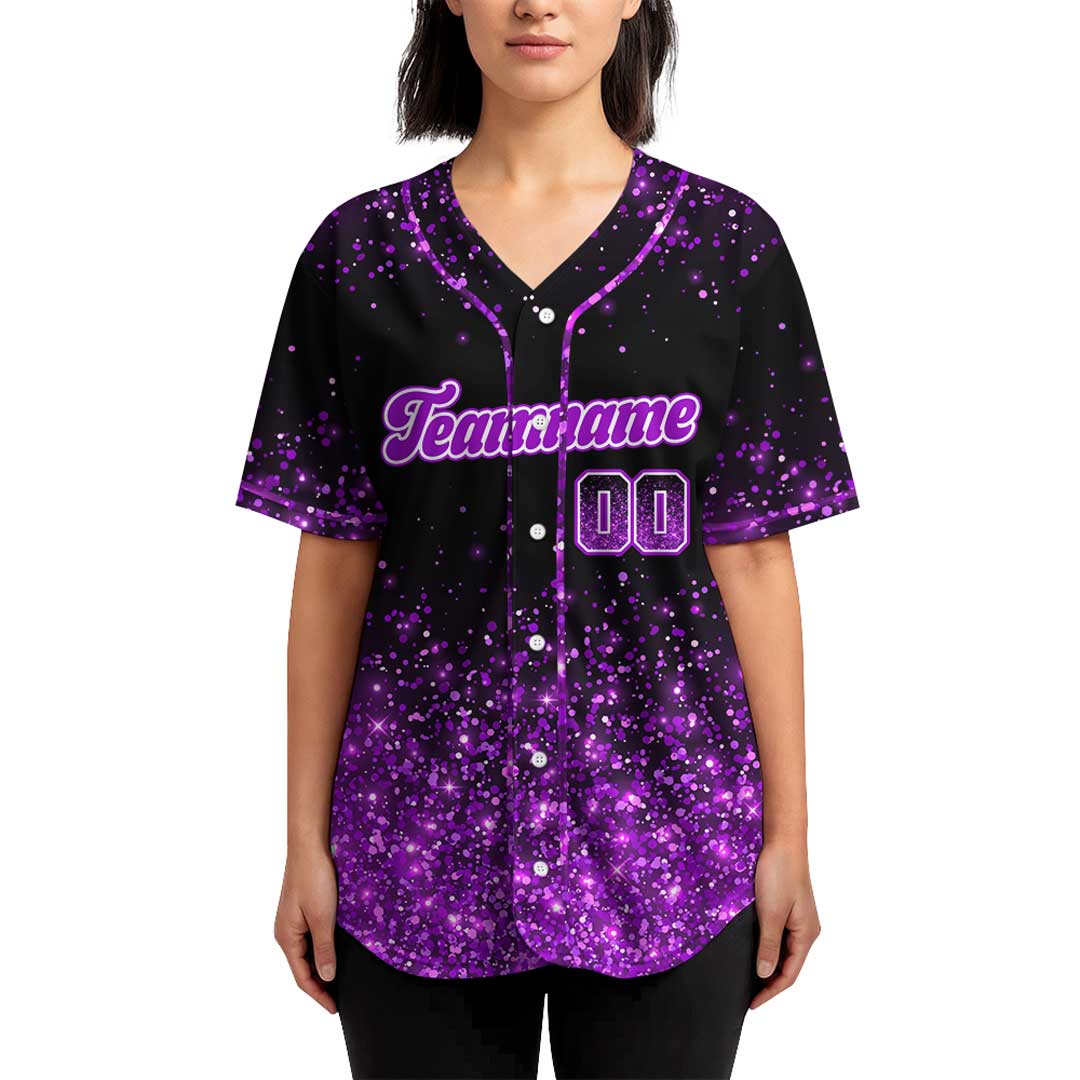 Custom Baseball Jersey With Glitter Texture