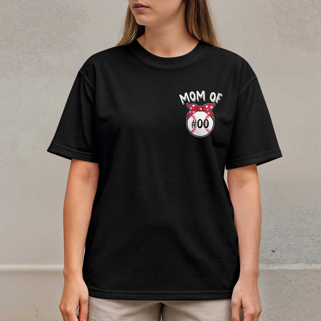 I'm A Mom Buys Raising Ballers - Black and White Baseball T-Shirt
