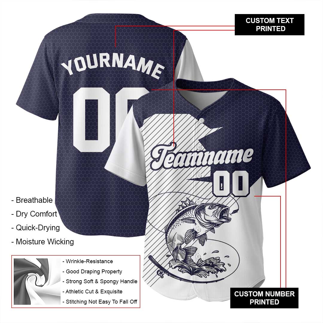 Custom Baseball Jersey With Fishing Theme