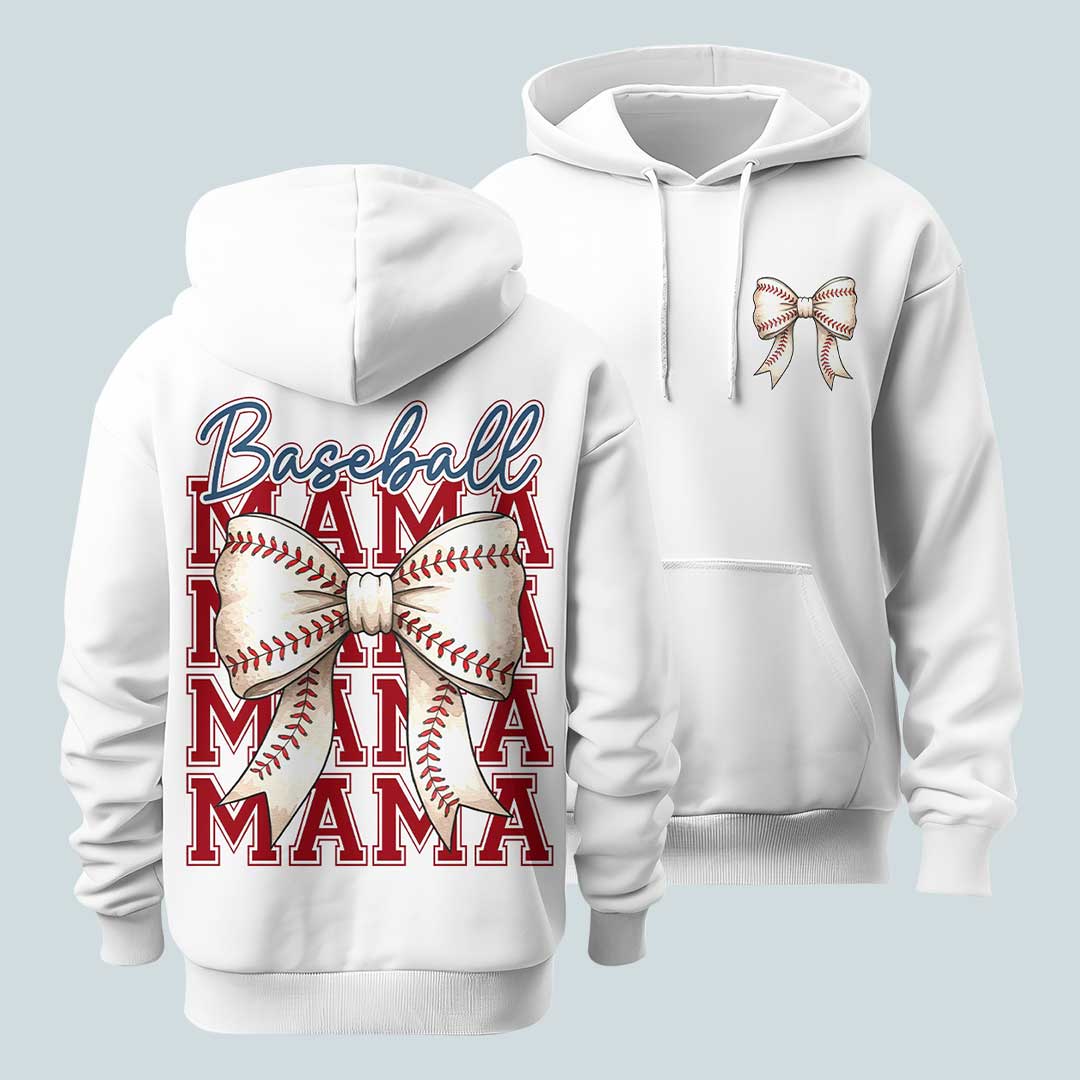Coquette Baseball Mom - All Over Print Baseball Hoodie