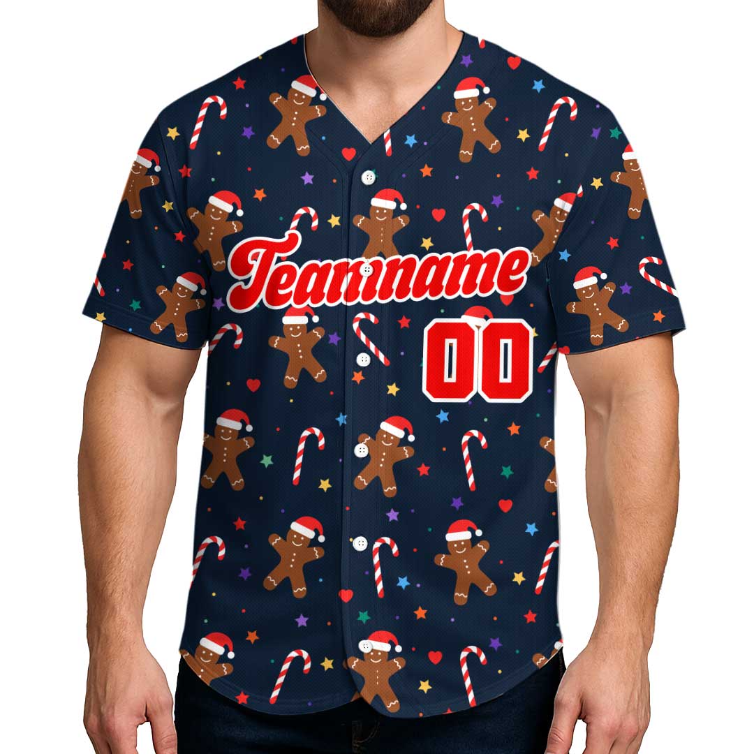 Custom Baseball Jersey with Christmas Elements