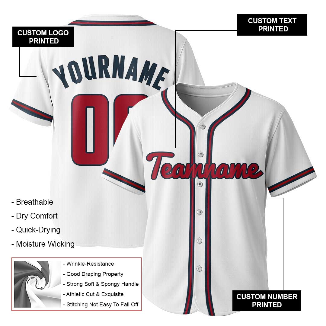 Custom Baseball Jersey with Navy White Grey Color