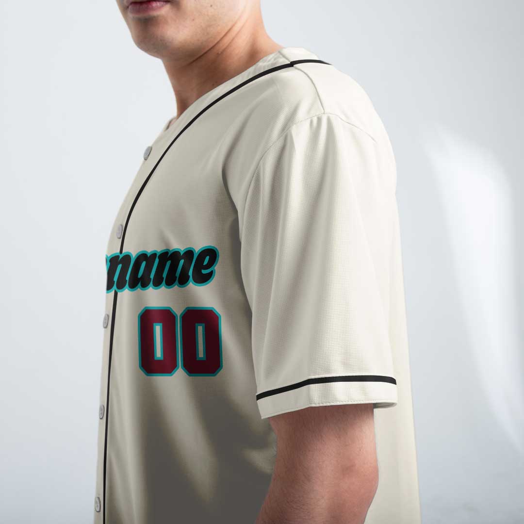 Custom Baseball Jersey with Cream Red Black
