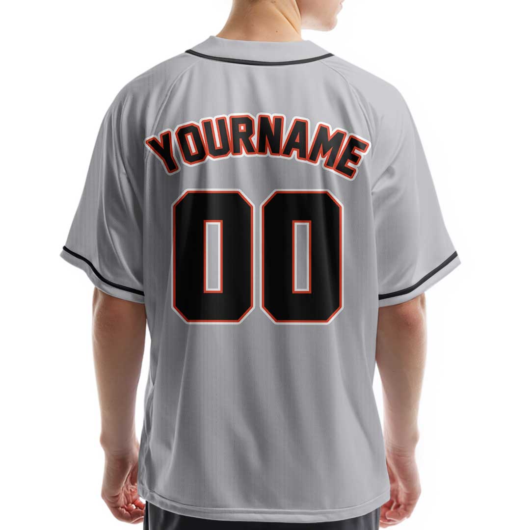 Custom Baseball Jersey with Grey Navy White Color