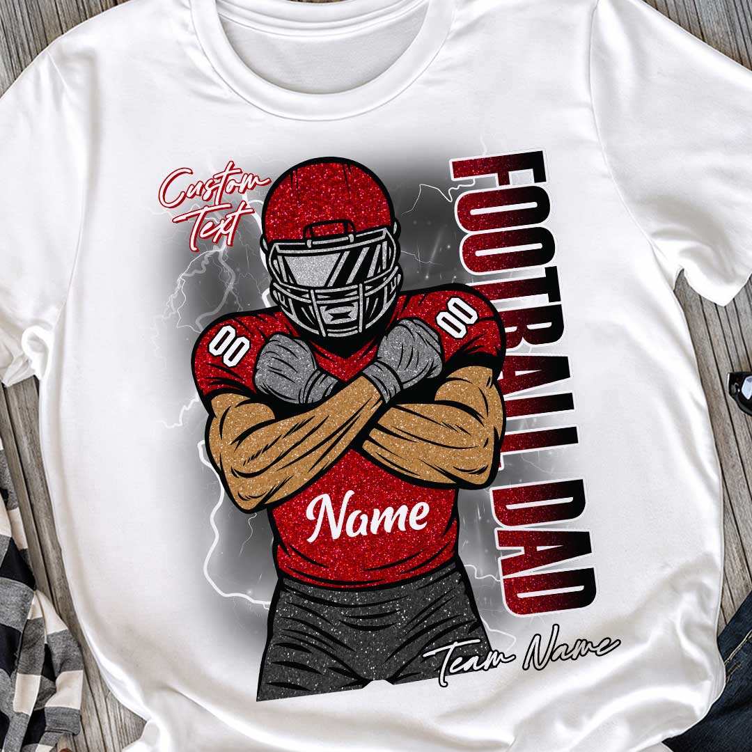 Football Parent Custom Player Name and Number - Custom Football Tshirt