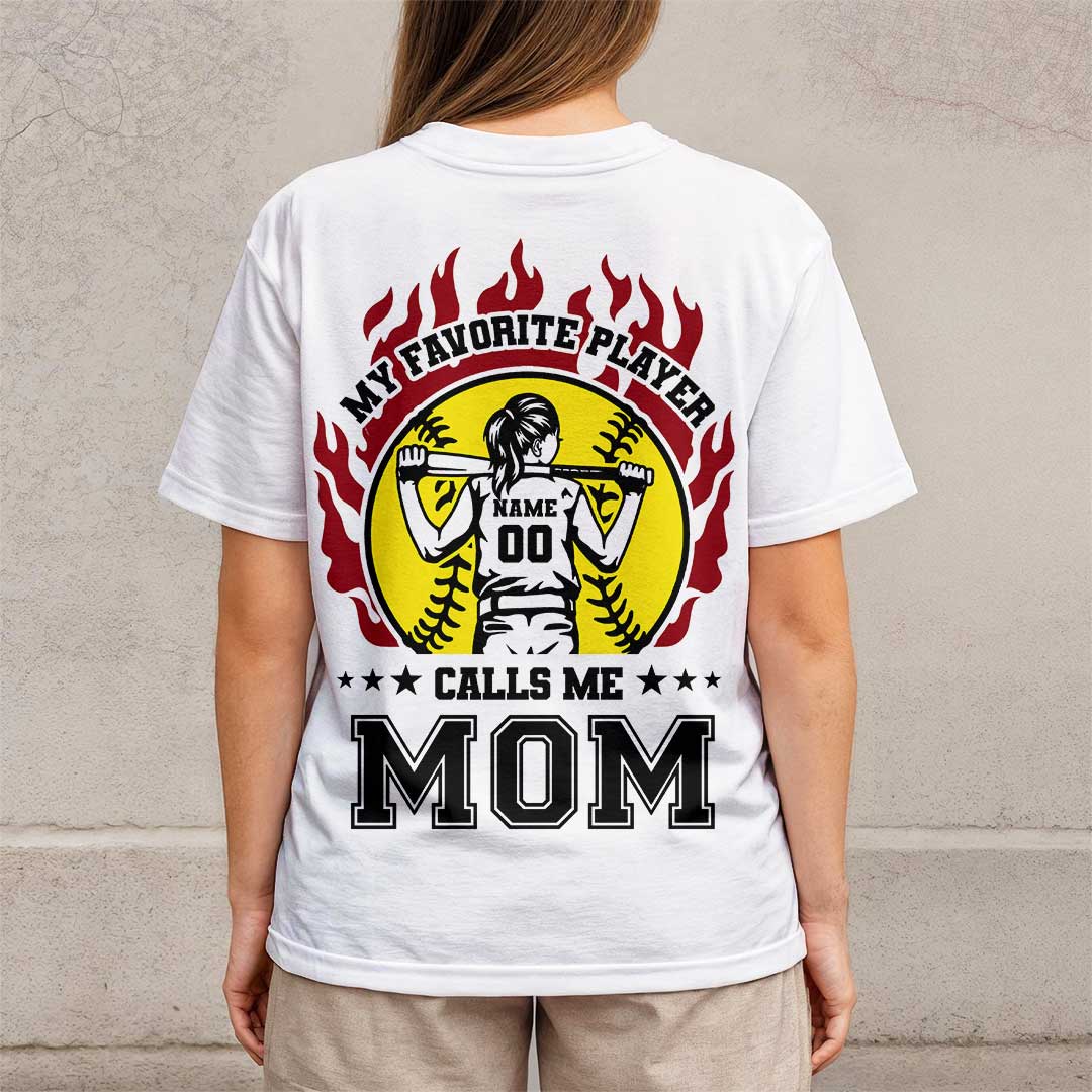 She's My Favorite Softball Player - Custom Softball Tshirt