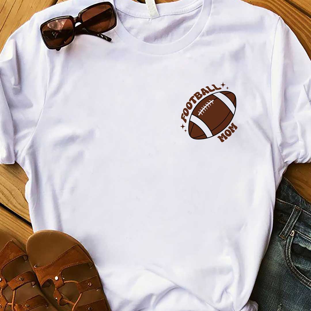 Moms Against White Football Pants - Black and White Football Mom Tshirt
