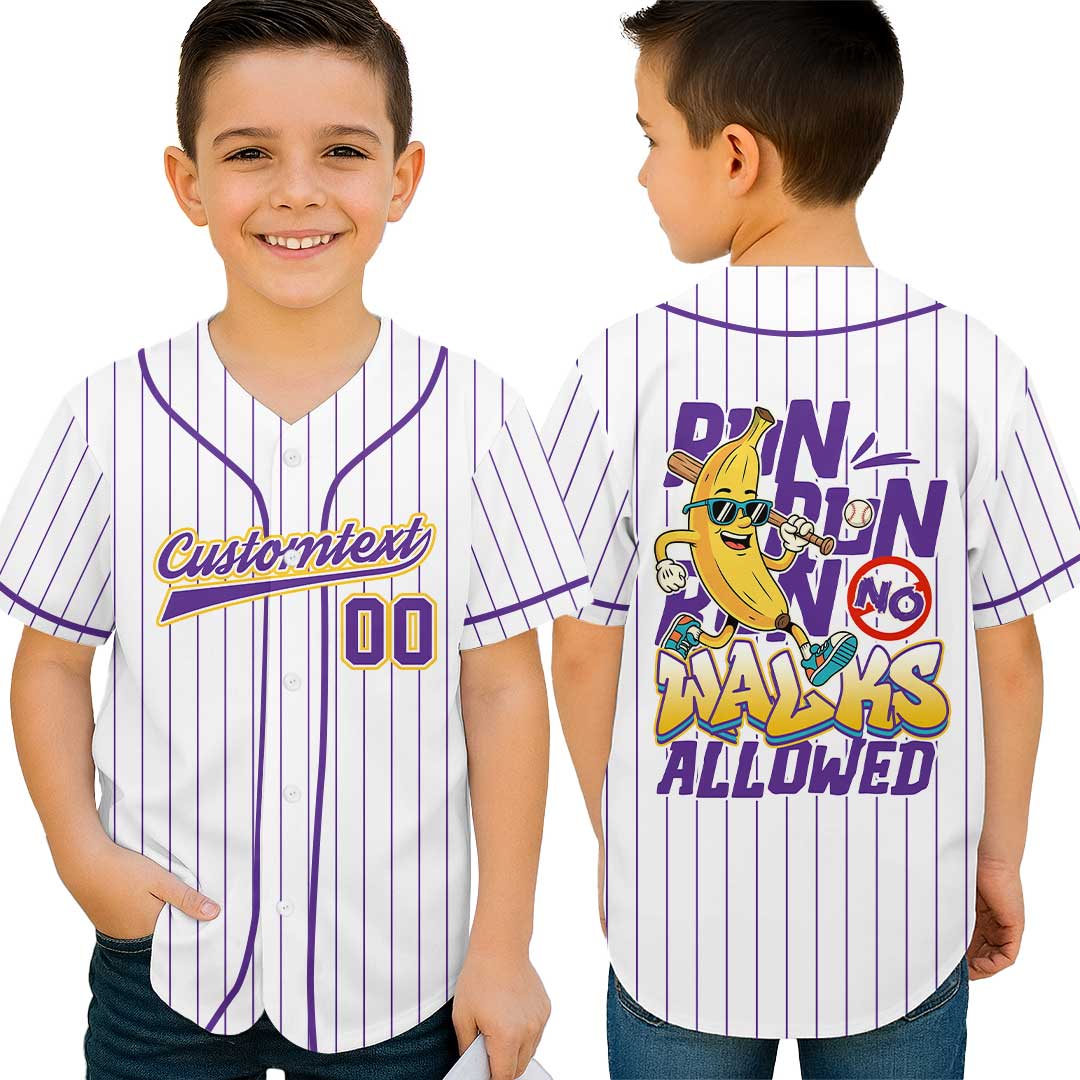 Run Run Run - Custom Yellow White Baseball Jersey
