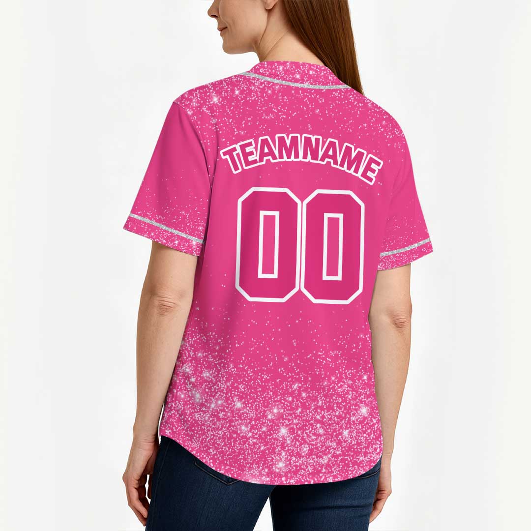 Custom Cheerleader Baseball Jersey with Glitter Effect