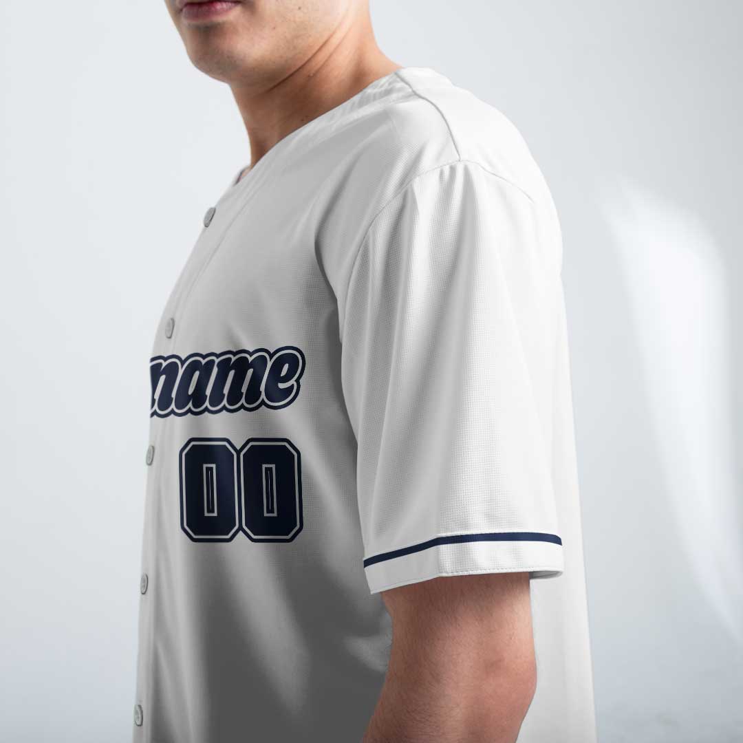 Real Men Spin For Wins - Custom White Navy Baseball Jersey