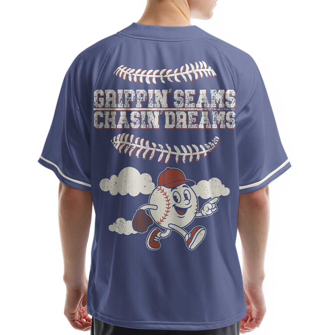 Grippin Seams Chasin Dreams - Custom Vintage Navy Baseball Jersey