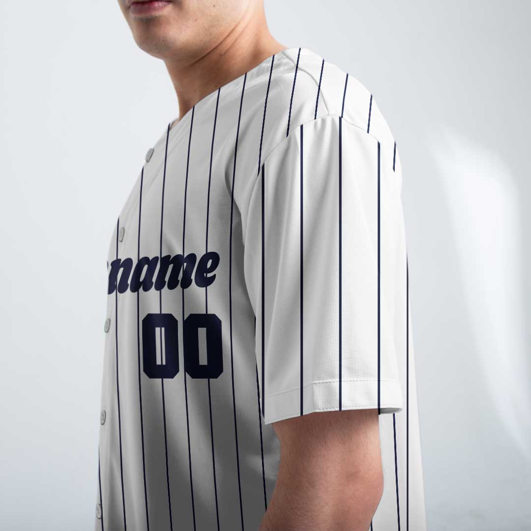 Custom Baseball Jersey with White and Grey Color