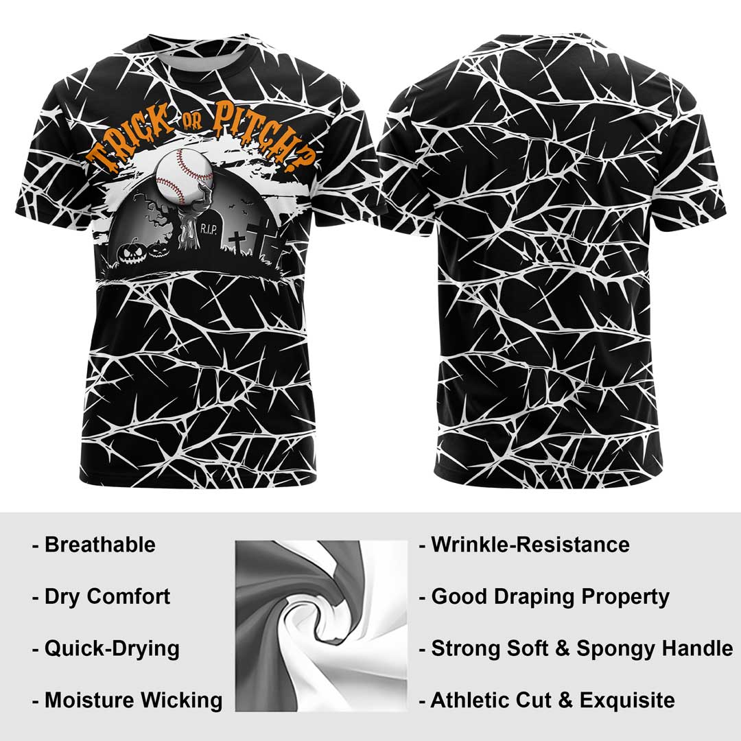 Trick Or Pitch Halloween All Over Print T-Shirt