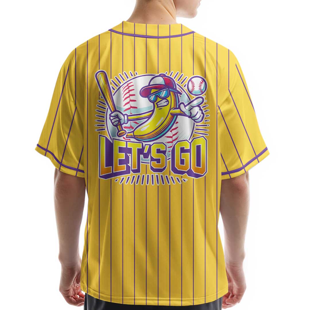 Let's Go - Custom Yellow Baseball Jersey