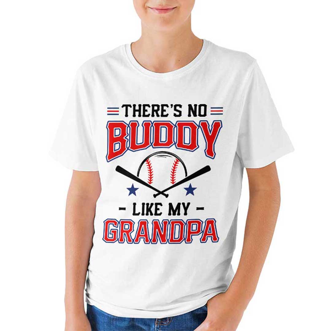 There's No Buddy Like Mine - Black White Baseball Matching T-Shirt