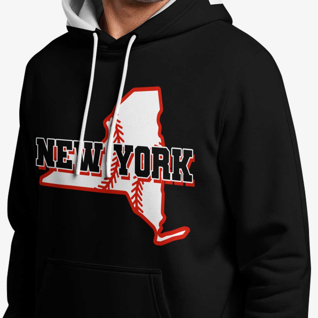 Baseball New York State Series - Custom White Baseball Hoodie
