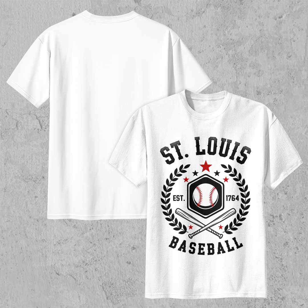 Baseball St. Louis State Series - Black White Baseball T-Shirt