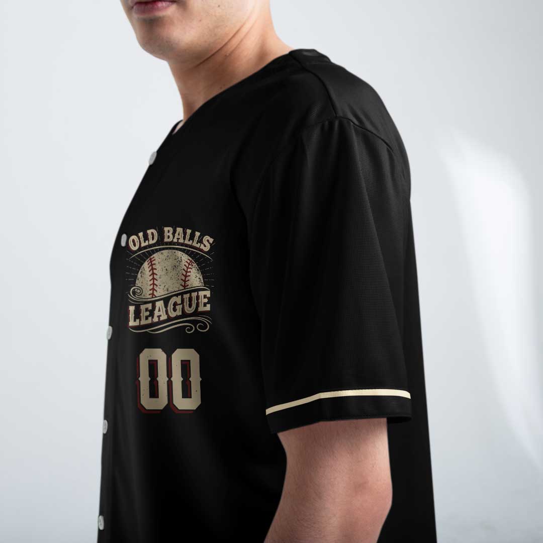 Old Balls League Founder and Member - Custom Black Baseball Jersey