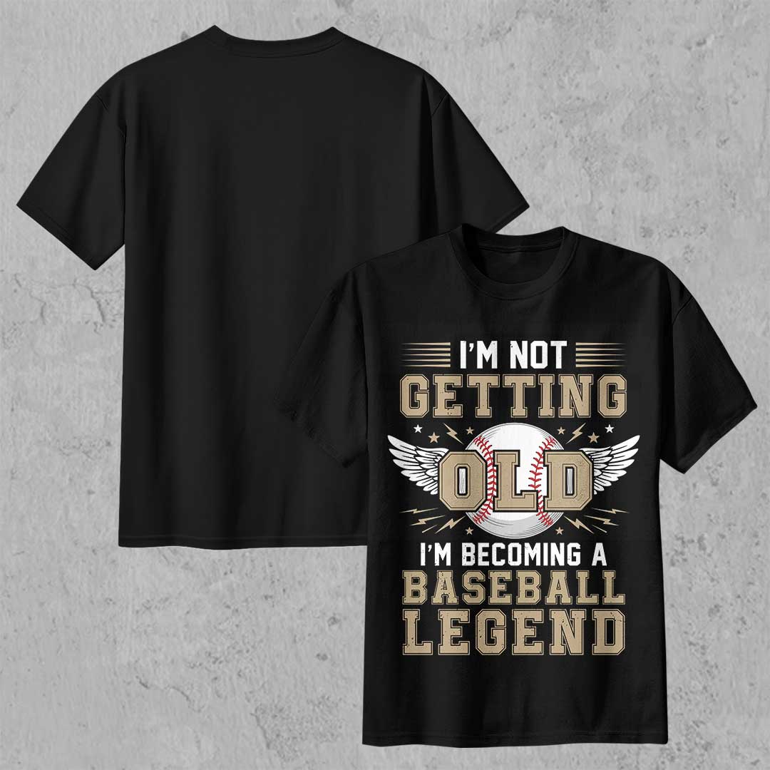 Not Old But A Legend - Black Baseball T-Shirt