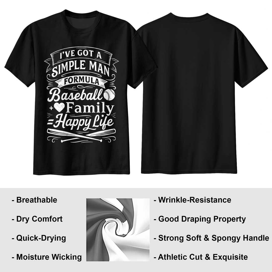 Simple Man Formula - Black White Baseball T-Shirt