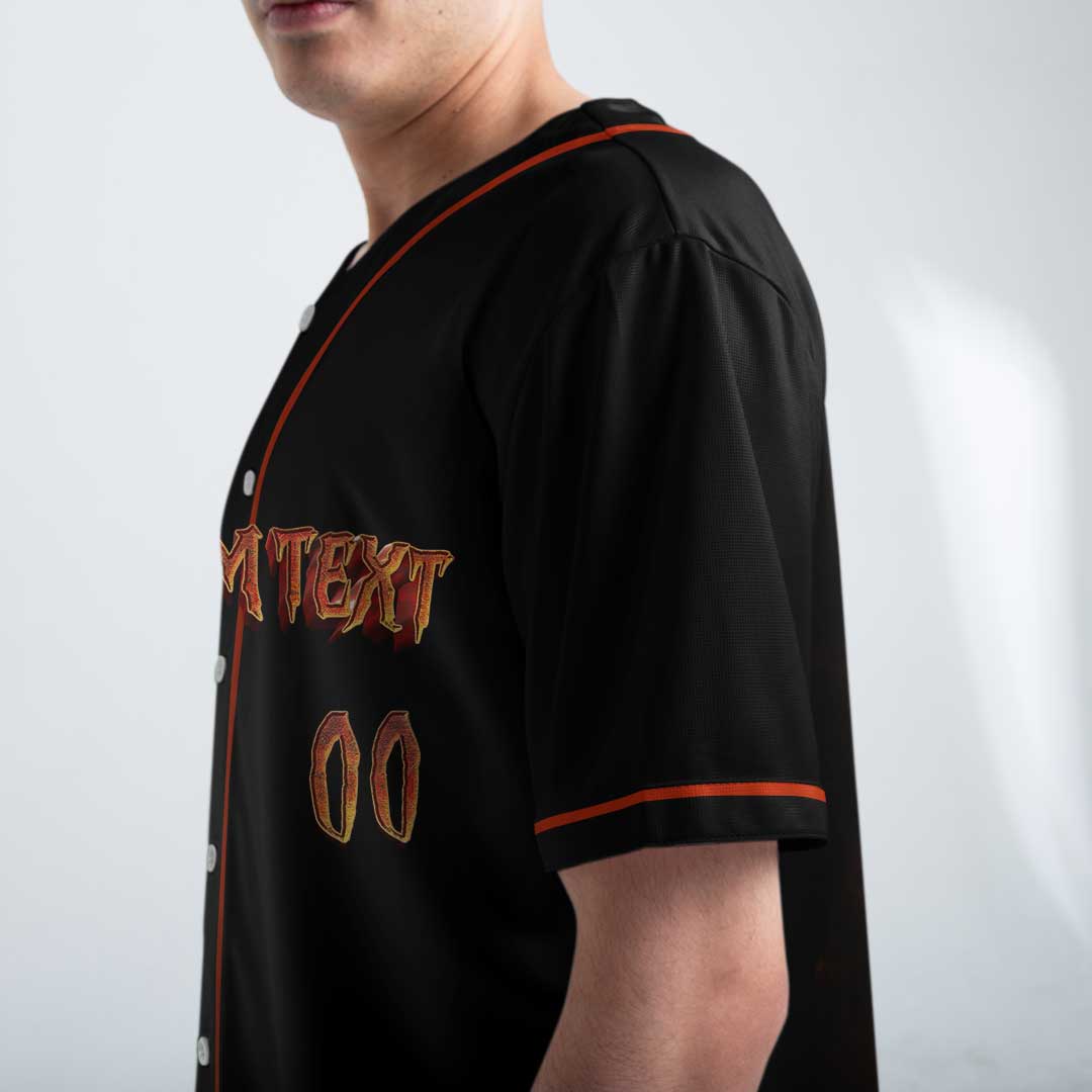 Baseball, Family and Peace - Custom Black Skull Baseball Jersey